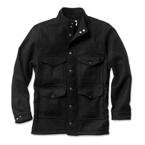 FILSON BLACK WOOL COAT LIKE NEW